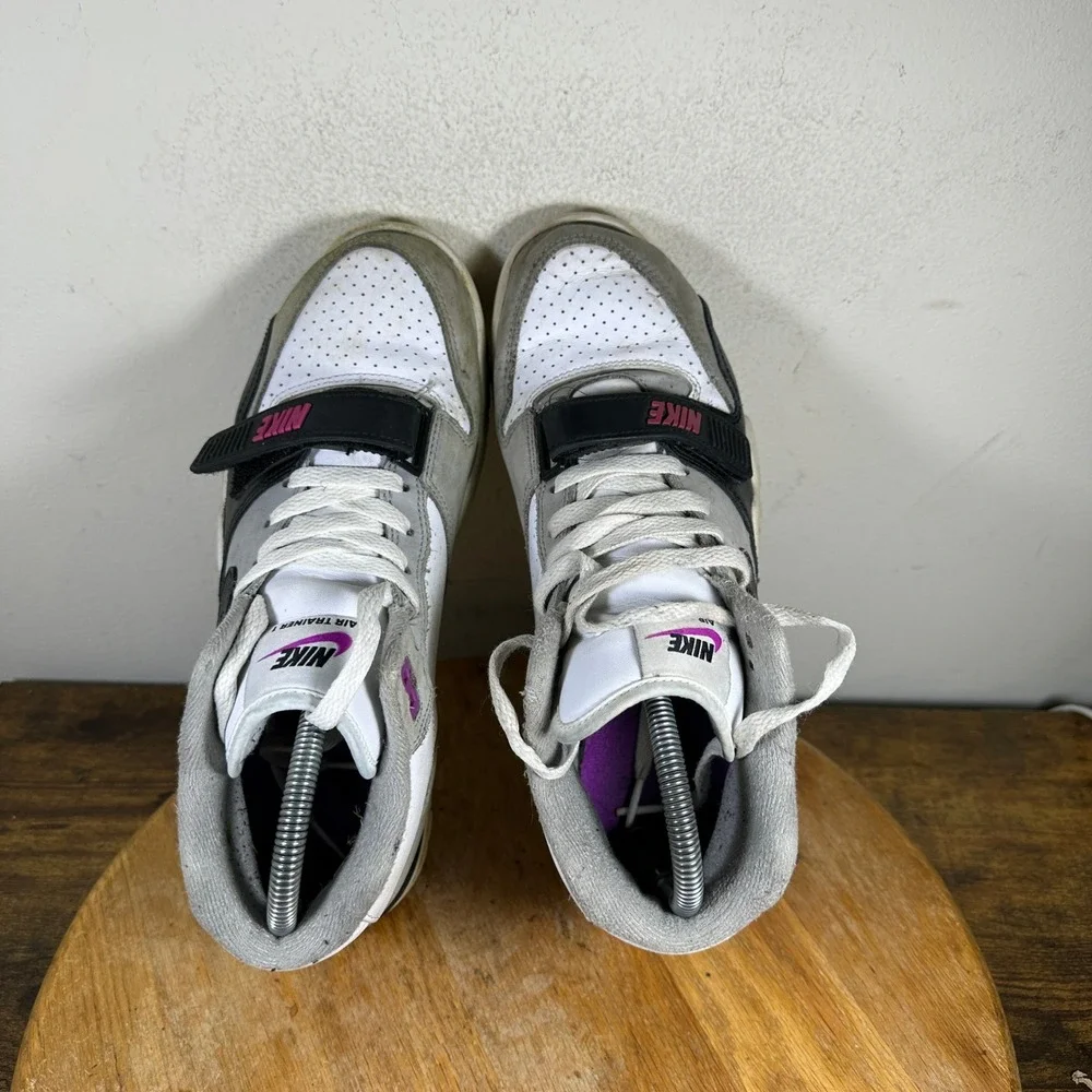 Nike Air Trainer 1 High Top Sneakers FN6885-062 Gray Purple White Mens Size 8